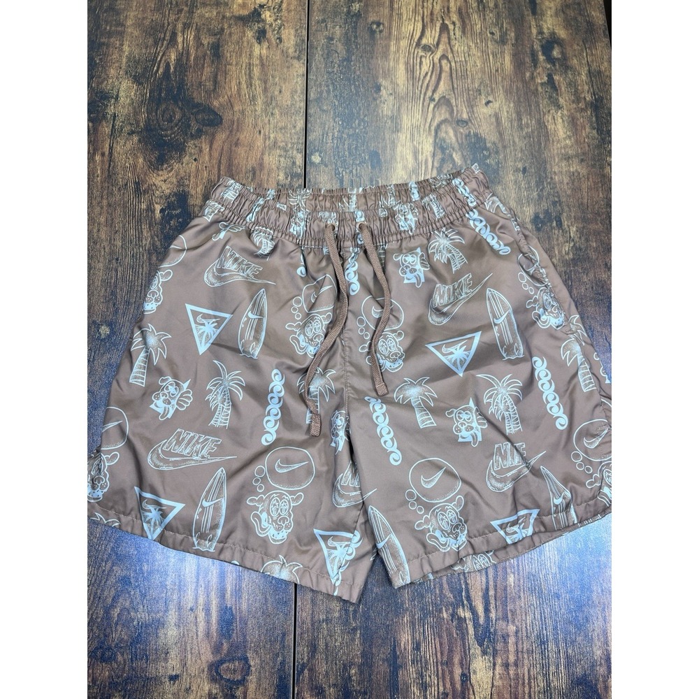 Nike Sportswear Beach Woven Lined Swim Shorts Brown size Small